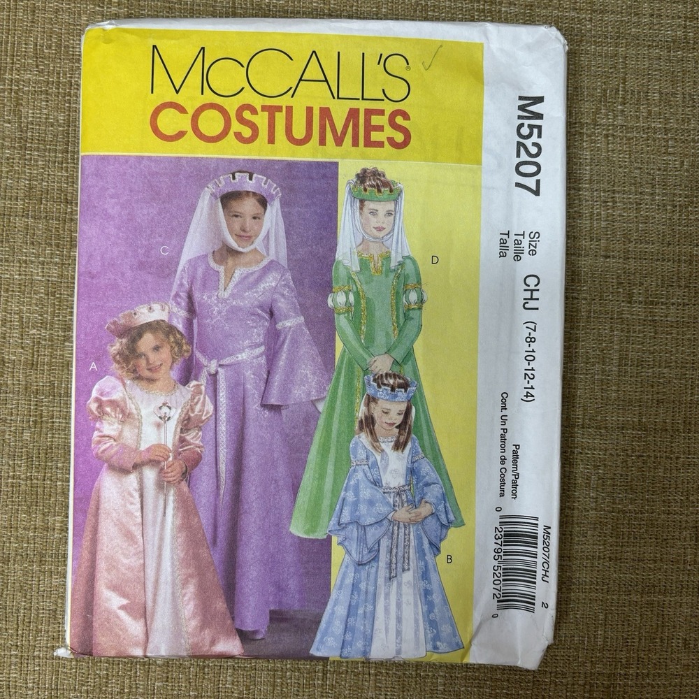 McCall's M5207 Girls 7-14 Renaissance Ren Faire Costume Sewing Pattern UNCUT